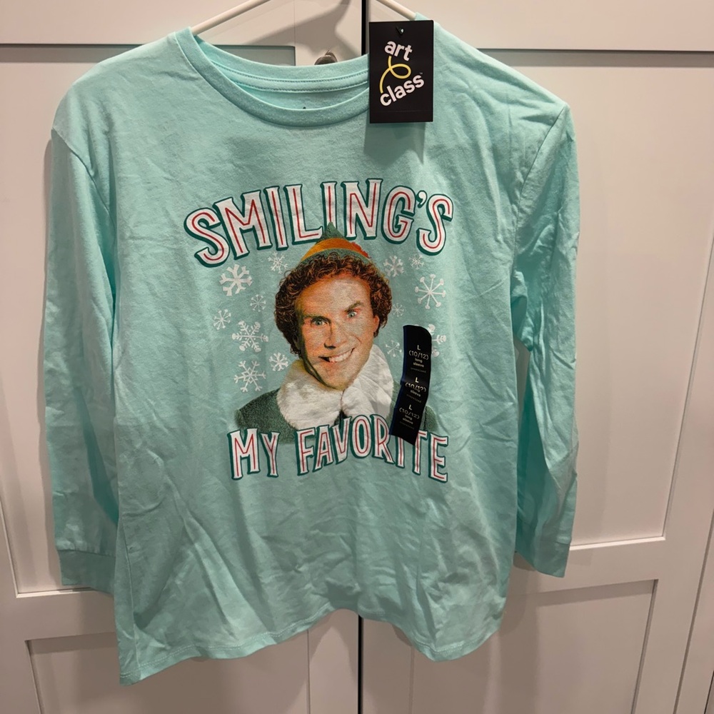 Elf “Smiling is my Favorite” shirt. Size Large NWT